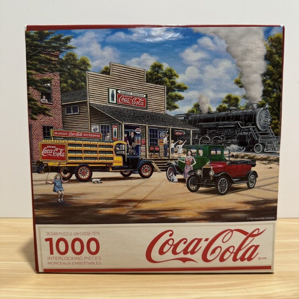 ALL ABOARD Coca-Cola 1000 Piece Jigsaw Puzzle MAJESTIC Coke Train COMPLETE - Picture 3 of 14
